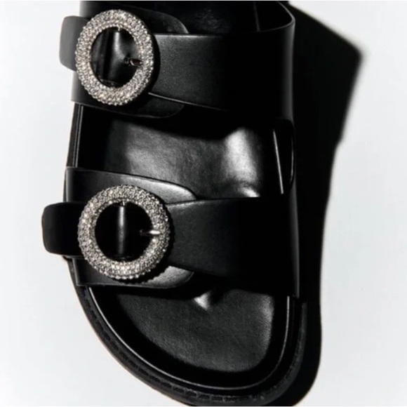 Zara Rhinestones BUCKLE SANDALS - Picture 5 of 10